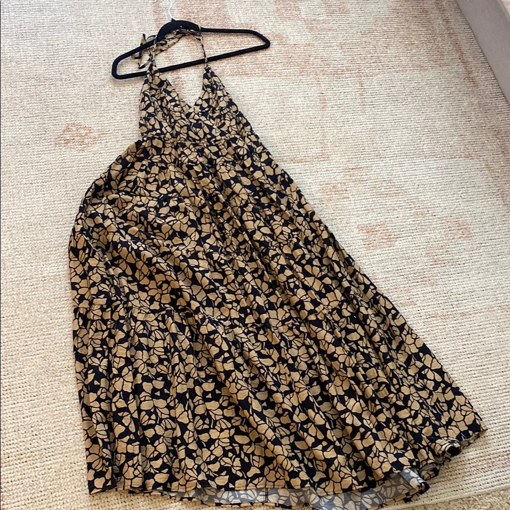 Abercrombie & Fitch Black and Tan Patterned Dress